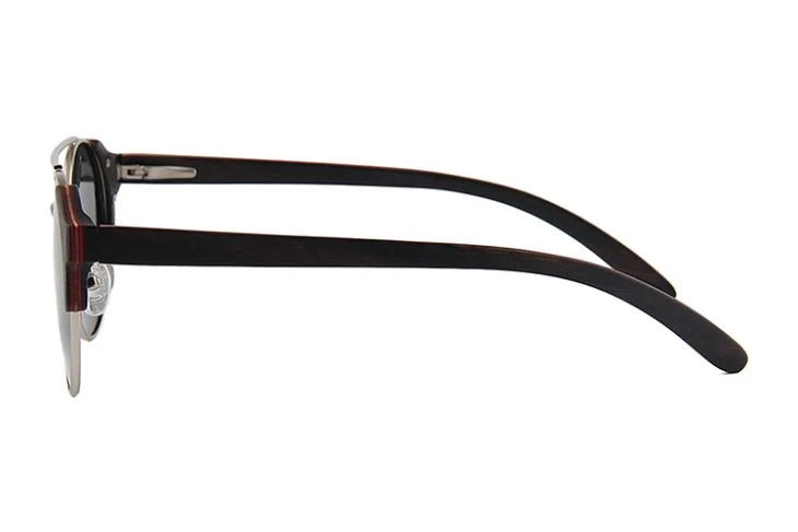 Custom Classical Round Frame Wooden Sunglasses Factory